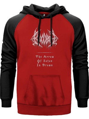 Bloodbath The Arrow Kırmızı Renk Reglan Kol Kapşonlu Sweatshirt
