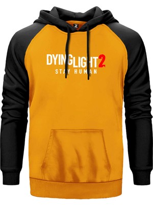 Dying Light Logo Sarı Renk Reglan Kol Kapşonlu Sweatshirt