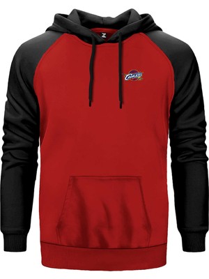 Clevaland Cavaliars Logo Kırmızı Renk Reglan Kol Kapşonlu Sweatshirt