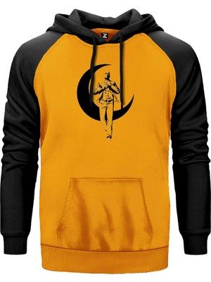 Moon Knight Sketch Sarı Renk Reglan Kol Kapşonlu Sweatshirt