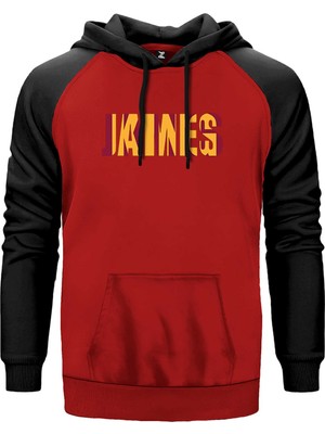 Lebron James Yazı Kırmızı Renk Reglan Kol Kapşonlu Sweatshirt