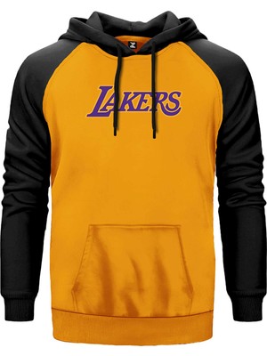 Los Angeles Lakers Sarı Renk Reglan Kol Kapşonlu Sweatshirt