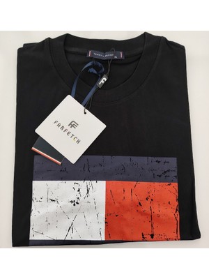 Tommy Jeans Göğüs Eskitme Baskılı Bisiklet Yaka Erkek T-Shirt