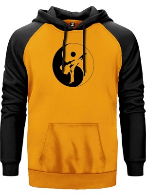 Karate Symmetry Martial Arts Sarı Renk Reglan Kol Kapşonlu Sweatshirt