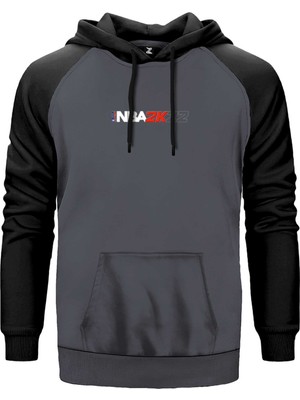 Nba 2K22 Gri Renk Reglan Kol Kapşonlu Sweatshirt
