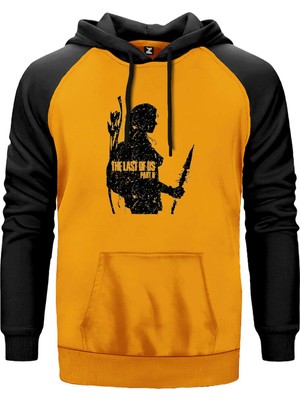 The Last Of Us 2 Ellie Face Sarı Renk Reglan Kol Kapşonlu Sweatshirt