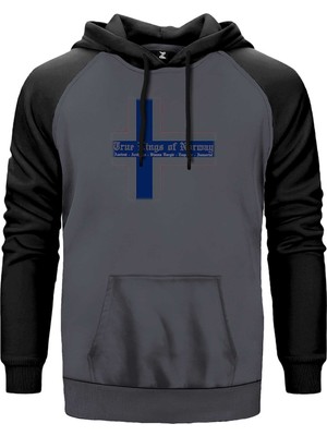 True Kings Of Norway Gri Renk Reglan Kol Kapşonlu Sweatshirt