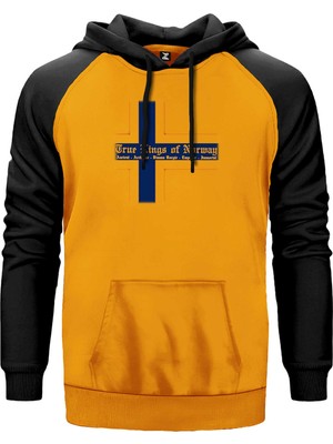 True Kings Of Norway Sarı Renk Reglan Kol Kapşonlu Sweatshirt