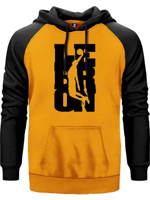 Lebron James Smaç Sarı Renk Reglan Kol Kapşonlu Sweatshirt