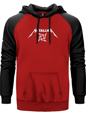 Metallica Blade Dream Text Kırmızı Renk Reglan Kol Kapşonlu Sweatshirt