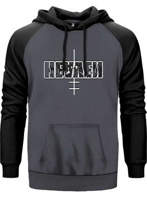 Marilyn Manson Heaven Gri Renk Reglan Kol Kapşonlu Sweatshirt