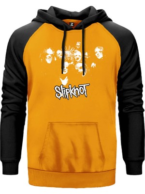 Slipknot Hallowen Sarı Renk Reglan Kol Kapşonlu Sweatshirt