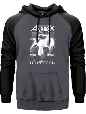 Anthrax Among The Living Gri Renk Reglan Kol Kapşonlu Sweatshirt