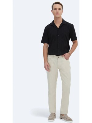 Bej Denim Slim Fit Casual Pamuk Karışımlı Pantolon