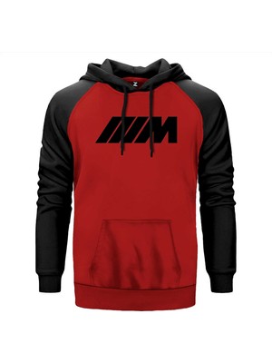 Bmw M Power Black Kırmızı Renk Reglan Kol Kapşonlu Sweatshirt