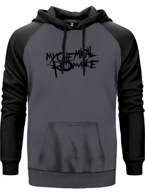 My Chemical Romance Logo Symbol Gri Renk Reglan Kol Kapşonlu Sweatshirt