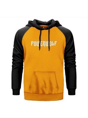 Powerwolf Logo Sarı Renk Reglan Kol Kapşonlu Sweatshirt