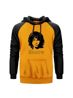The Doors Jim Morrison Silhouette Sarı Renk Reglan Kol Kapşonlu Sweatshirt