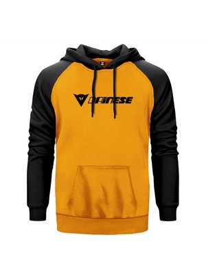 Dainese Logo Sarı Renk Reglan Kol Kapşonlu Sweatshirt
