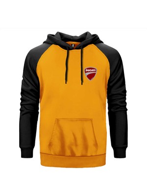 Ducati Multistrada Logo Sarı Renk Reglan Kol Kapşonlu Sweatshirt