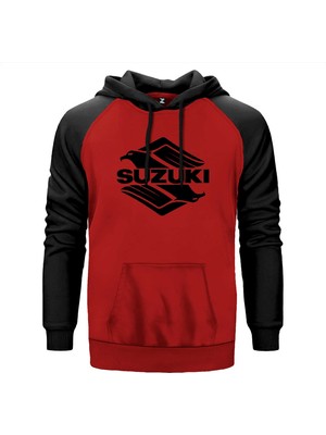 Suzuki Intruder Kırmızı Renk Reglan Kol Kapşonlu Sweatshirt