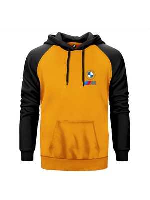 Bmw Logo M Power Sarı Renk Reglan Kol Kapşonlu Sweatshirt