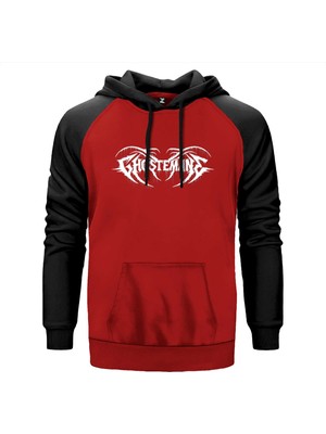 Ghostemane Text Kırmızı Renk Reglan Kol Kapşonlu Sweatshirt
