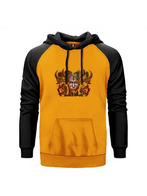 Diablo Iv Lilith Face Sarı Renk Reglan Kol Kapşonlu Sweatshirt