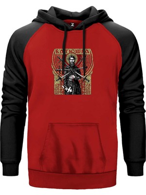 Batushka Raskol Kırmızı Renk Reglan Kol Kapşonlu Sweatshirt