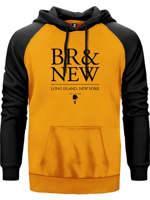 Brand New Long Island Sarı Renk Reglan Kol Kapşonlu Sweatshirt