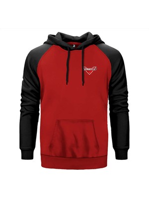 Victory Motorcycles Logo Kırmızı Renk Reglan Kol Kapşonlu Sweatshirt