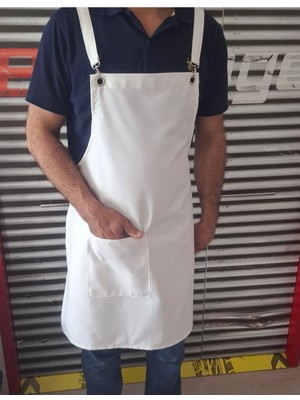 Şef Mutfak Önlüğü (Kırık Beyaz)Ayar Askılı Leke Tutmayan Sıvı Itici