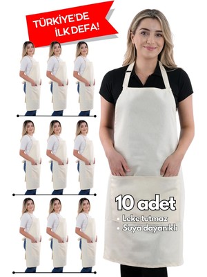 10 Adet Simple Ayarlanabilir Askılı Mutfak Önlüğü