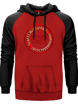 Cannibal Corpse Testere Kırmızı Renk Reglan Kol Kapşonlu Sweatshirt