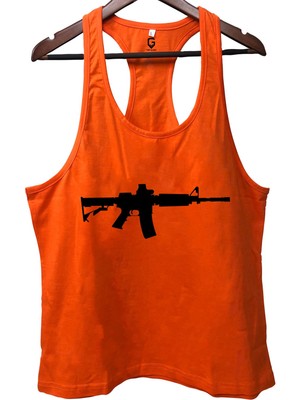 Top Glory M16 Turuncu Gym Fitness Tank Top Sporcu Atleti