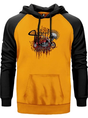 Red Trike Animation Sarı Renk Reglan Kol Kapşonlu Sweatshirt