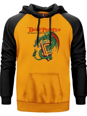Deep Purple The Battle Rages Sarı Renk Reglan Kol Kapşonlu Sweatshirt