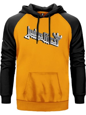 Judas Priest Steel Sarı Renk Reglan Kol Kapşonlu Sweatshirt