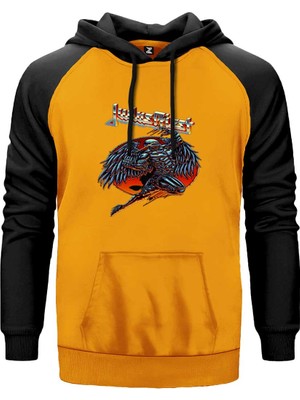 Judas Priest Angel Sarı Renk Reglan Kol Kapşonlu Sweatshirt