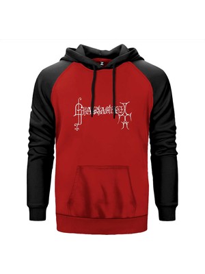Grausamkeit Logo Kırmızı Renk Reglan Kol Kapşonlu Sweatshirt