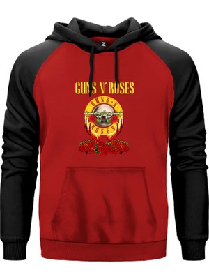 Guns N Roses Hands And Light Kırmızı Renk Reglan Kol Kapşonlu Sweatshirt