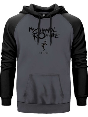 My Chemical Romance The Black Grup Gri Renk Reglan Kol Kapşonlu Sweatshirt