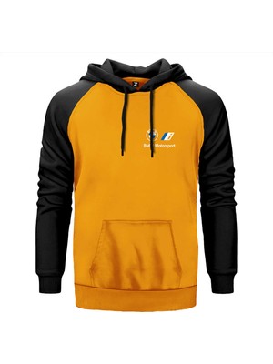 Bmw New Logo Motorsports Sarı Renk Reglan Kol Kapşonlu Sweatshirt