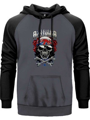 Asking Alexandria Skull Gri Renk Reglan Kol Kapşonlu Sweatshirt