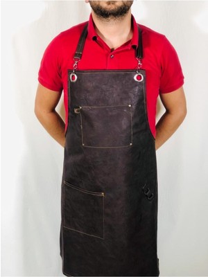Leke Tutmaz Deri Kasap Önlüğü Yeni Trend Cafe Restoran Bar Garson Chef Deri Önlük