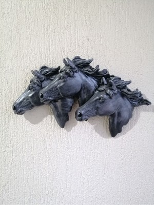 Dekoratif 3lü At Duvar Süsü