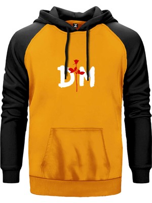Depeche Mode Logo Sarı Renk Reglan Kol Kapşonlu Sweatshirt