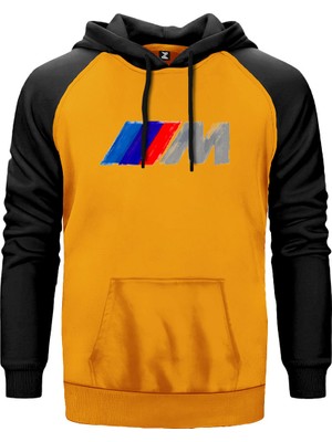Bmw M Power Brush Sarı Renk Reglan Kol Kapşonlu Sweatshirt