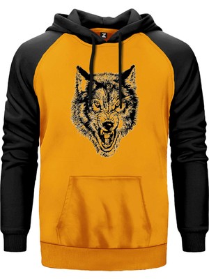 White Wolf Sarı Renk Reglan Kol Kapşonlu Sweatshirt