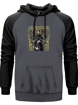 Batushka Raskol Gri Renk Reglan Kol Kapşonlu Sweatshirt